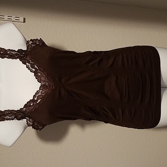 3 Camisoles one black, one brown, one navy - Picture 5 of 7
